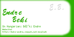 endre beki business card